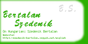 bertalan szedenik business card